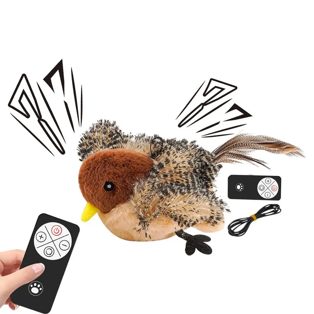 Usb Rechargeable Cat Toy Flapping Bird Cat Toy Interactive Plush Toy Remote Control USB Flapping Wings Cat Toy Chirping Cat Toy