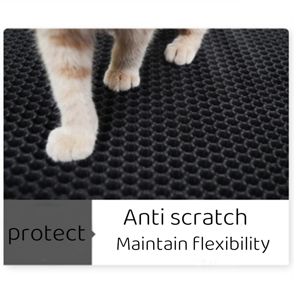 1pc, Cat Litter Mat, Cat Waterproof Litter Trapping Mat,Double Layer Filter Washable Non Slip Cat Mat For Cleaning, Pet Supplies