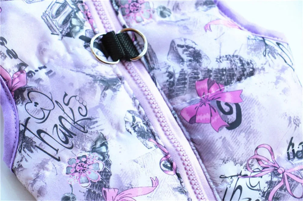Windproof Pet Vest Jacket Winter Warm Big Dog Clothes Puppy Harness Clothing Funny Printed Coat for Small Medium Dogs Cats XS-XL