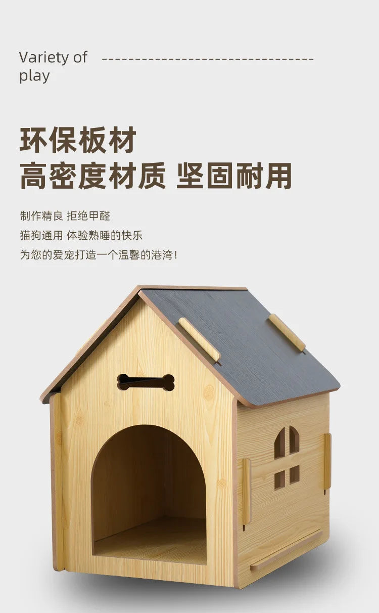 Wholesale new spot detachable wooden dog house cat house pet with window dog house chalet indoor outdoor pass