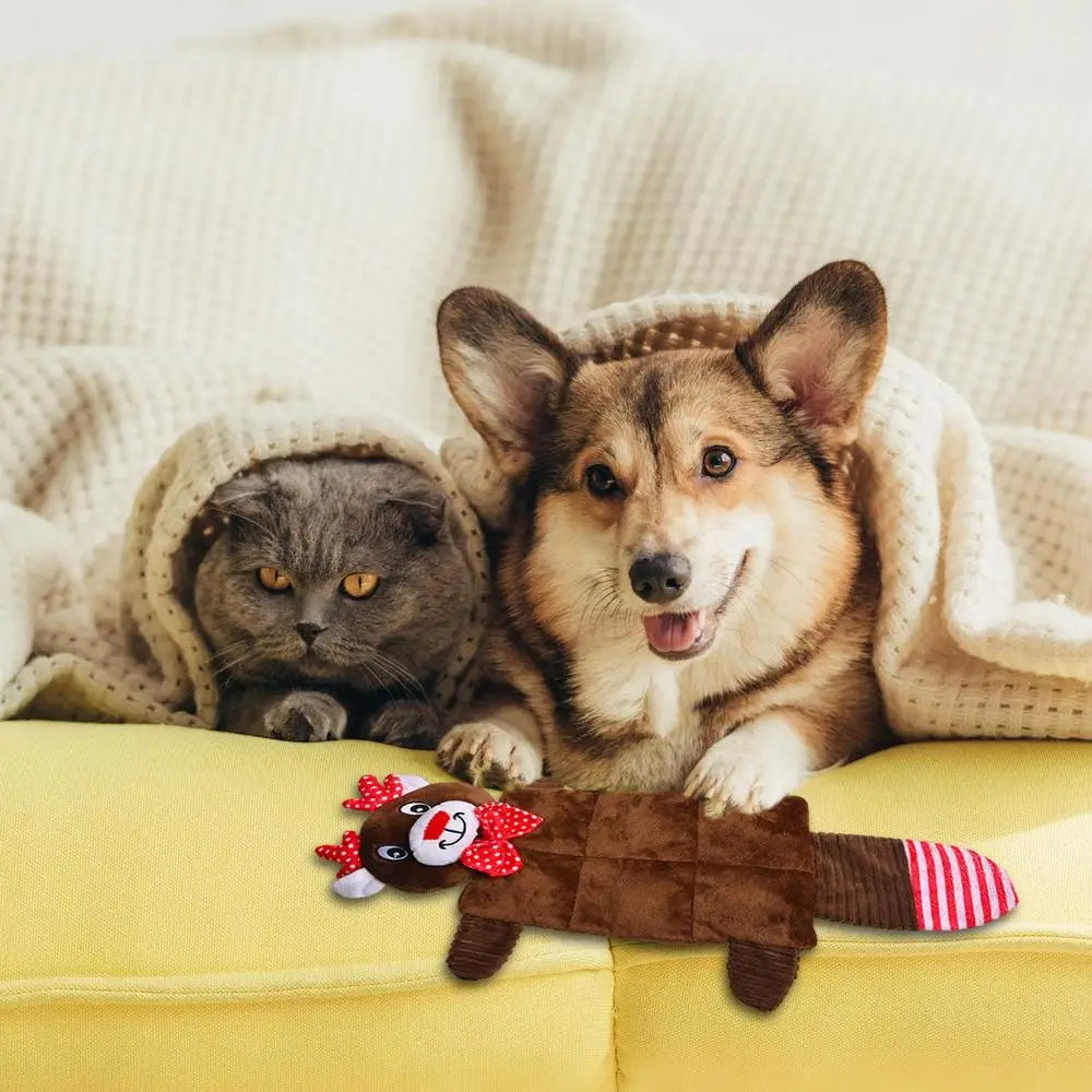 Stuffless Squeaky Dog Toys Interactive Plush Puppy Chew Toys With Squeakers Crinkle Interactive Toy No Stuffing With Squeakers