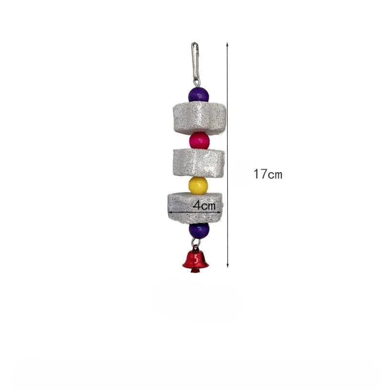 Flower-Shaped Bird Molar Toy Parrot Grinding Stone Bird Cage Toy Parakeet Chinchilla Squirrel Toy Bird Cage Accessories