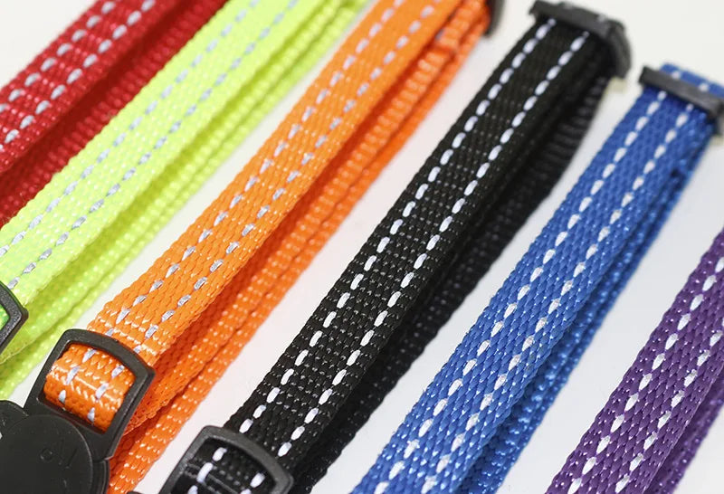 Ring Bell Pet Dog Collars Chihuahua Durable Solid Nylon Pet Neck Accessories Adjustable 1.0cm Necklace for Cats Drop Shipping