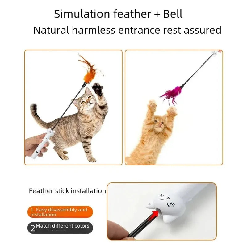 USB Charging Laser Cat Teasing Stick Infrared Laser Light Pattern Projection Cat Toy Pet Supplies Cat Teasing Pen cat toys