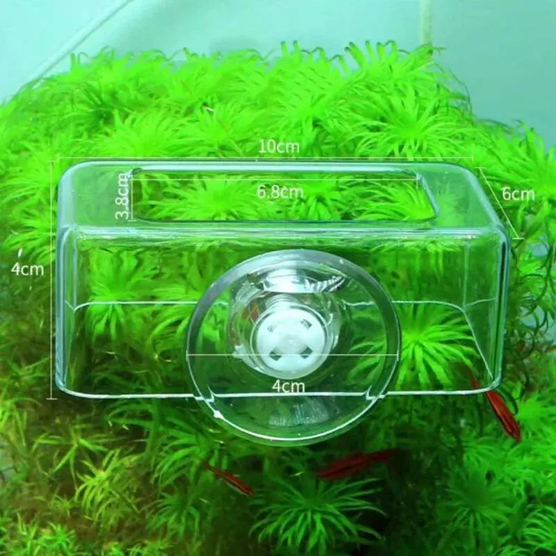 1Pcs Fish Feeding Aquarium Feeding Ring Fish Tank Station Floating Food Tray Feeder Aquarium Accessory with Strong Suction Cups