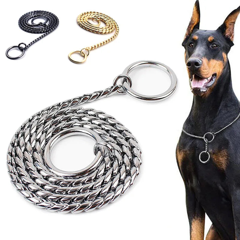 Dog P Chrome Plated Metal Dog Training Choke and Collar, Fully Guaranteed, Against Rust Tarnish or Breakage, Recommended