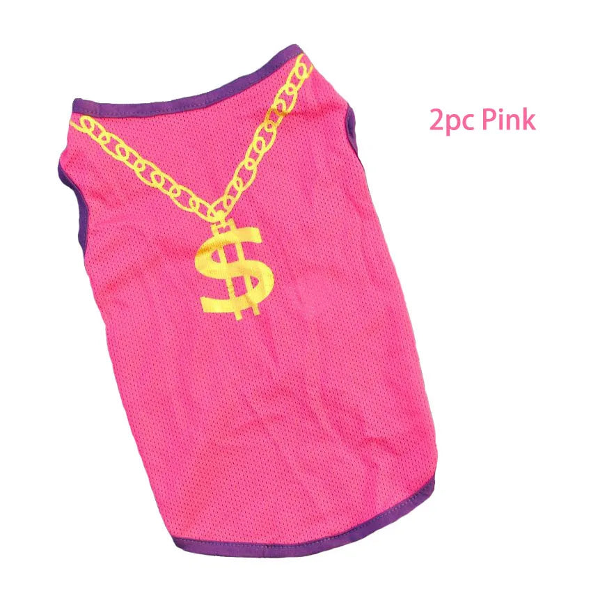 2pc Quick Dry Dog Shirt, Mesh Summer Dog Clothes Dollar Vest for Small Dogs,Sun-Protection Sleeveless Shirts for Dog Puppy Vest