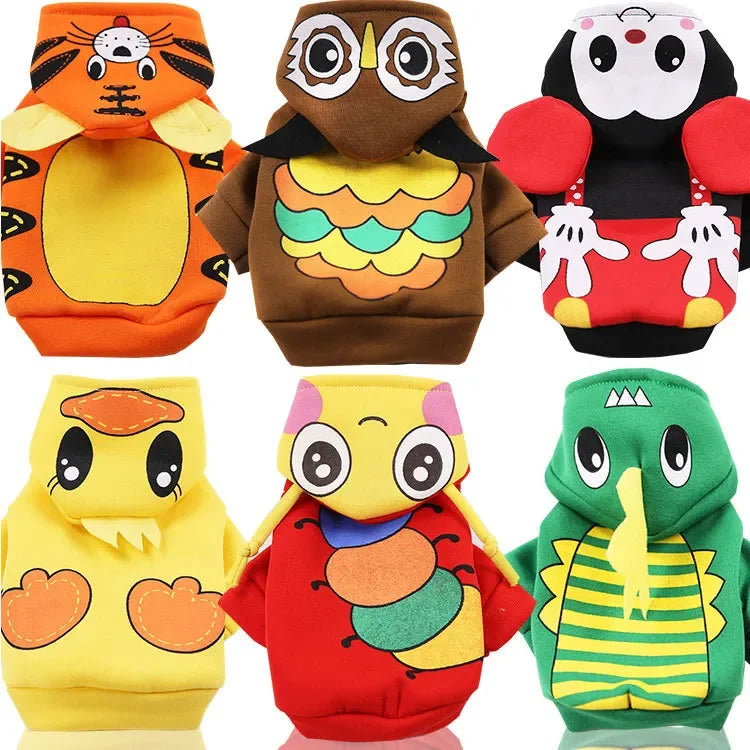 New Dog Clothes Autumn Winter Pet Products Pets Coats Soft Cotton Hoodies For Small Dogs Chihuahua Clothes Cartoon Pet Outfit