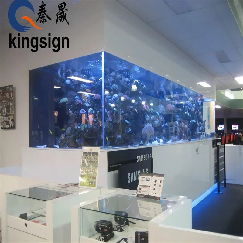 KINGSIGN huge glass tank jellyfish aquarium high quality acrylic glass tank customized plexiglass tank