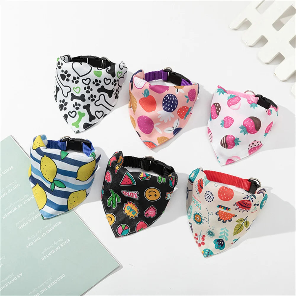 Sweet Print Puppy Dog Collar Bandana for Small Dogs Pet Cat Triangular Bandage Chihuahua Gota Bibs mascotas Grooming Accessories