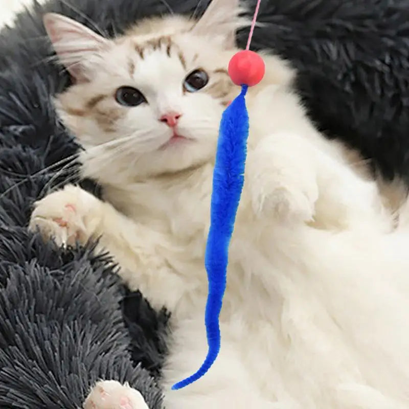 6pcs/set Cat Ball Toy Cat Tail Toy Cat Interactive Ball Creative Fuzzy Toys Bouncy Tails Cat Toy Cat Chaser Toy Kitten Playing
