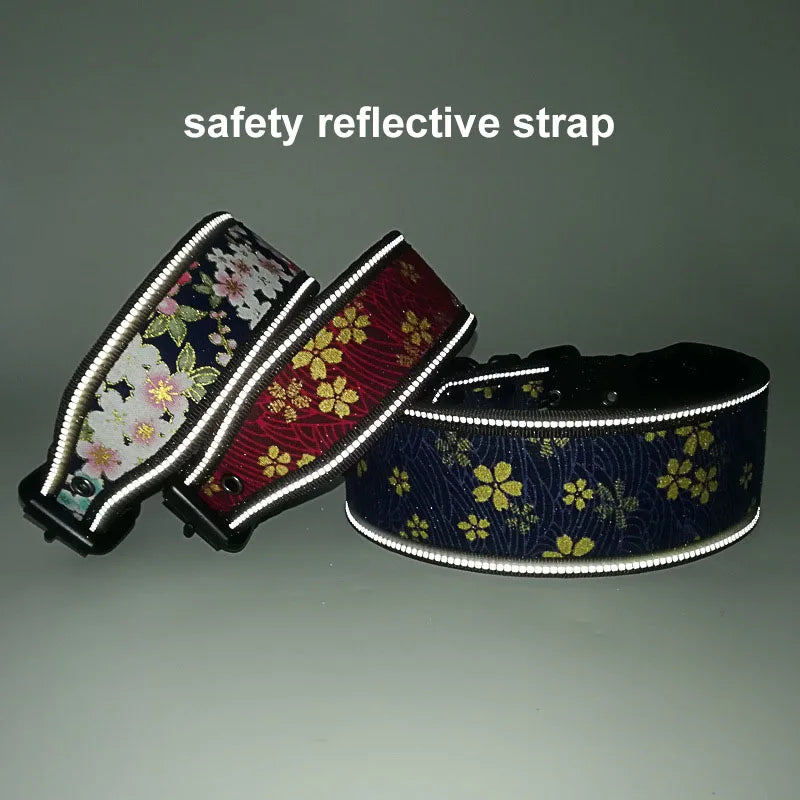 Reflective Puppy Big Dog Collar with Buckle Soft Padded Wide Adjustable Pet Collar for Medium Large Dogs Pitbull Leash Dog Chain