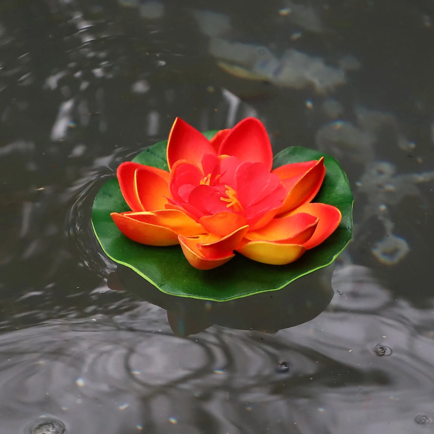 UXCELL 1pcs 3.9" Artificial Floating Lotus Flower for Fish Tank Artificial Lotus Flower for Garden Ponds Pool Decoration