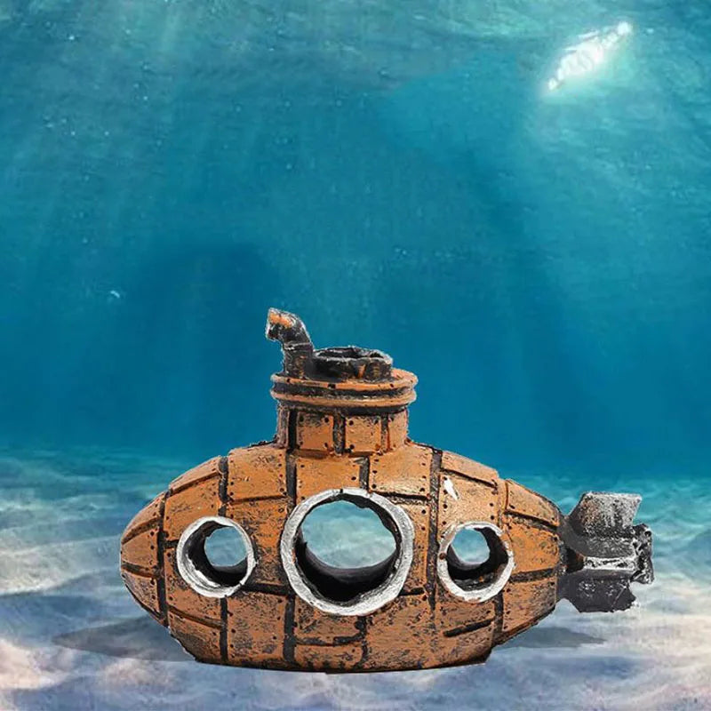 Artificial Aquarium Decoration Shelter Ornament Submarine Decor Resin Landscaping House for Fish Accessories for Aquarium Stuff