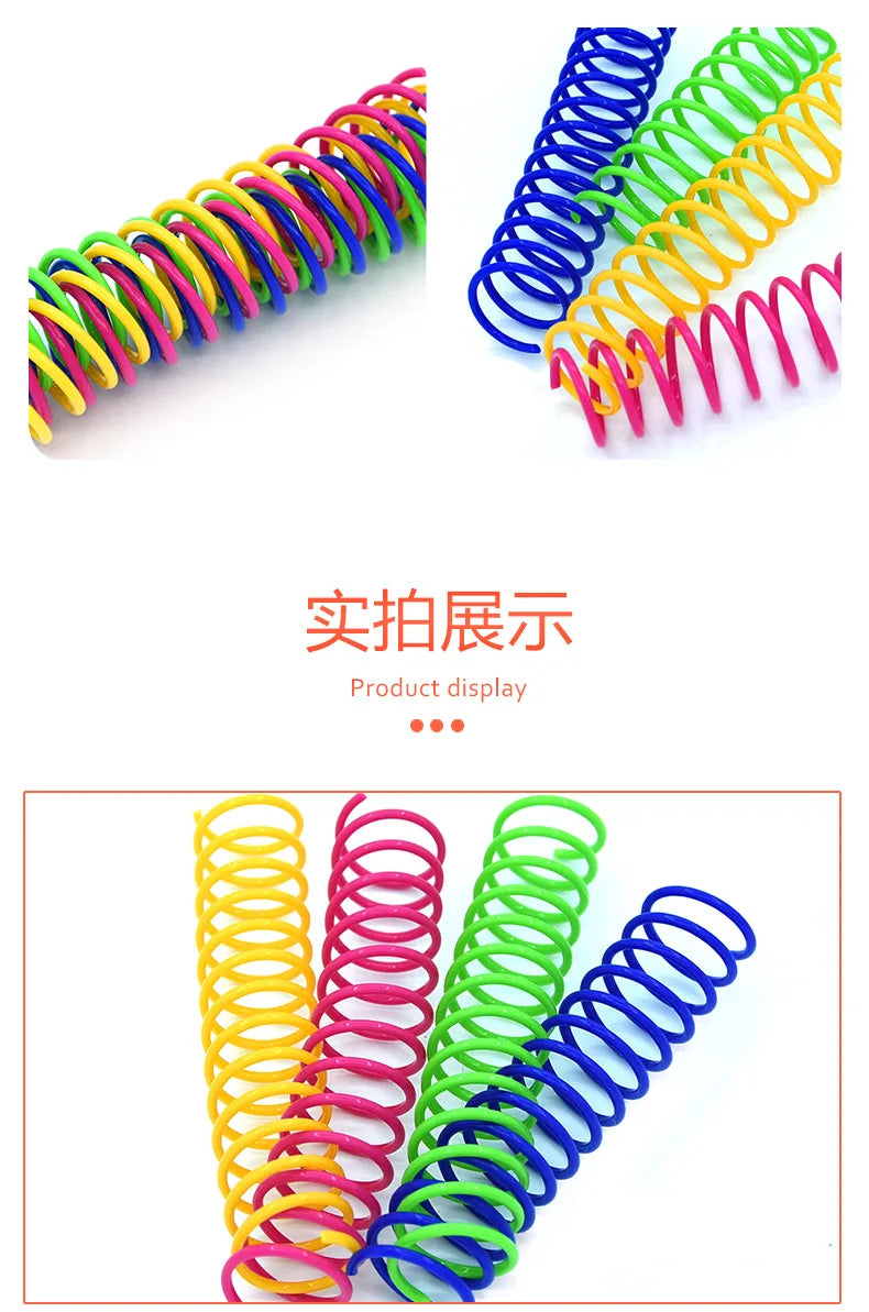 4Pcs/Bag Extended Cat Color Plastic Spring Pet Cat Toys Interactive Pet Products for Cats Pet Cat Supplies