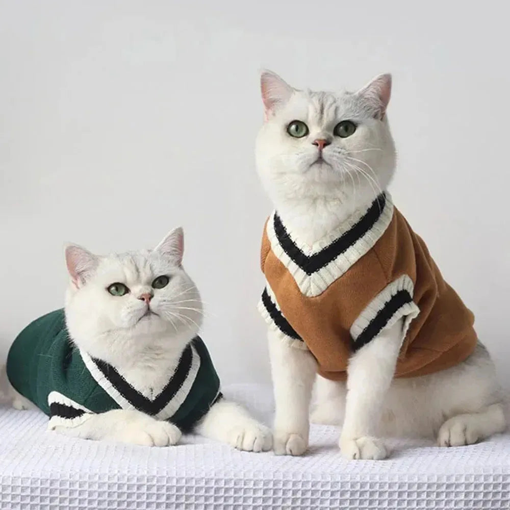 Dog Cat Sweater Hoodies Pullover Pet Clothes Doggy Vest Shirt Warm Kitten Knitwear Small Dog Sweatshirt Autumn Winter Outfits