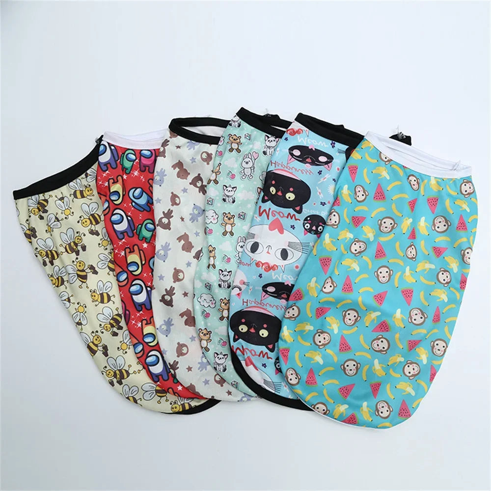 Summer Sphynx Cat Clothes Cute Print Pet Vest Shirt for Cats Gotas Kitten Kedi Shirts mascotas Dog Clothing ropa para gato