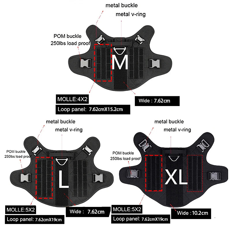 K9 Tactical Military Vest Pet German Shepherd Golden Retriever Tactical Training Dog Harness and Leash Set For All Breeds Dogs