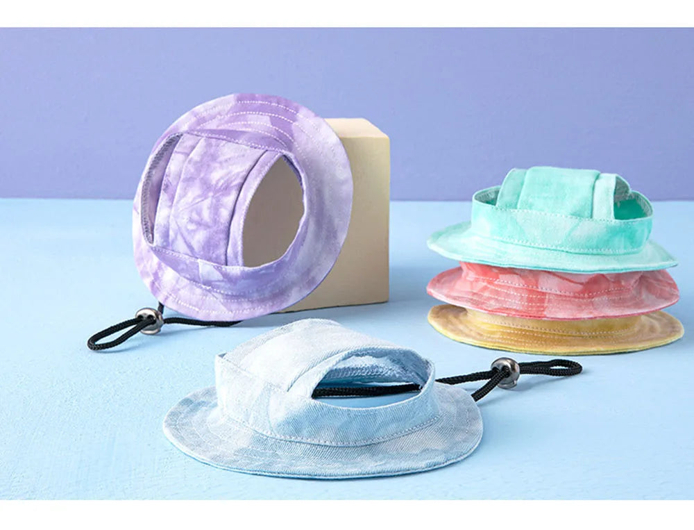 Pet Caps Puppy Round Brim Visor Hat Cat Dog Sun Cap with Ear Holes for Teddy Pug Chihuahua Shih Tzu Yorkshire Terriers Papillons