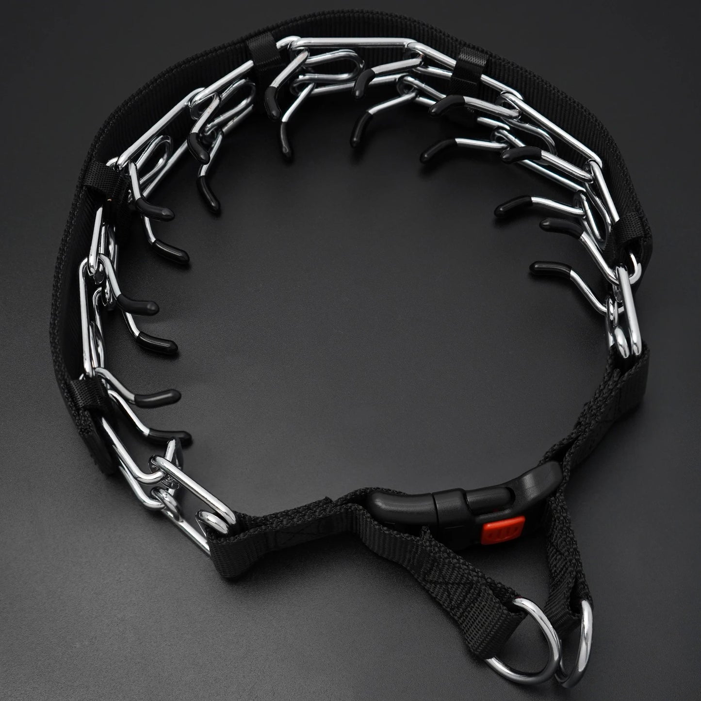 Prong Dog Training Collar Pinch Dogs Collar Iron Pinch Choke collars with Rubber Velcro nylon fabric tape For dogs