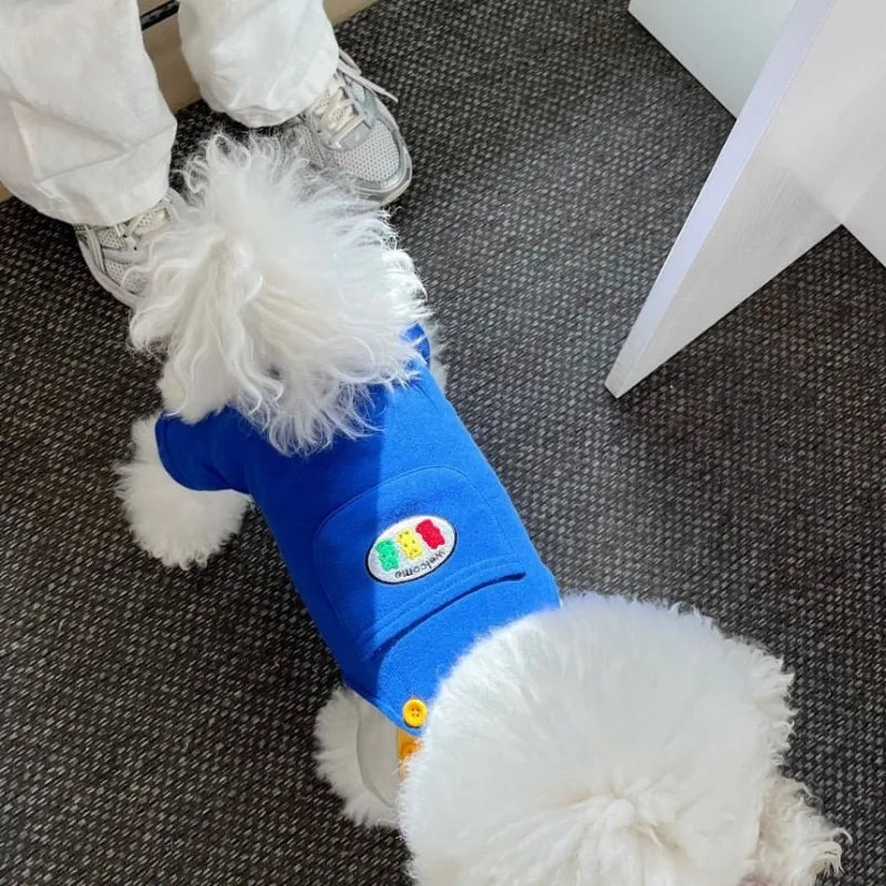 Dog Jumpsuit Summer Puppy Clothes 2024 Cute Pet Rompers Color Block Casual Dog Pants Bichon Pug Chihuahua Suspenders Dog Coat