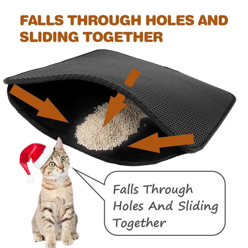 Pet Cat Litter Mat Waterproof Double Layer Pet Litter Box Mat Non-slip Sand Cat Pad Washable Bed Mat Clean Pad Products for Cat