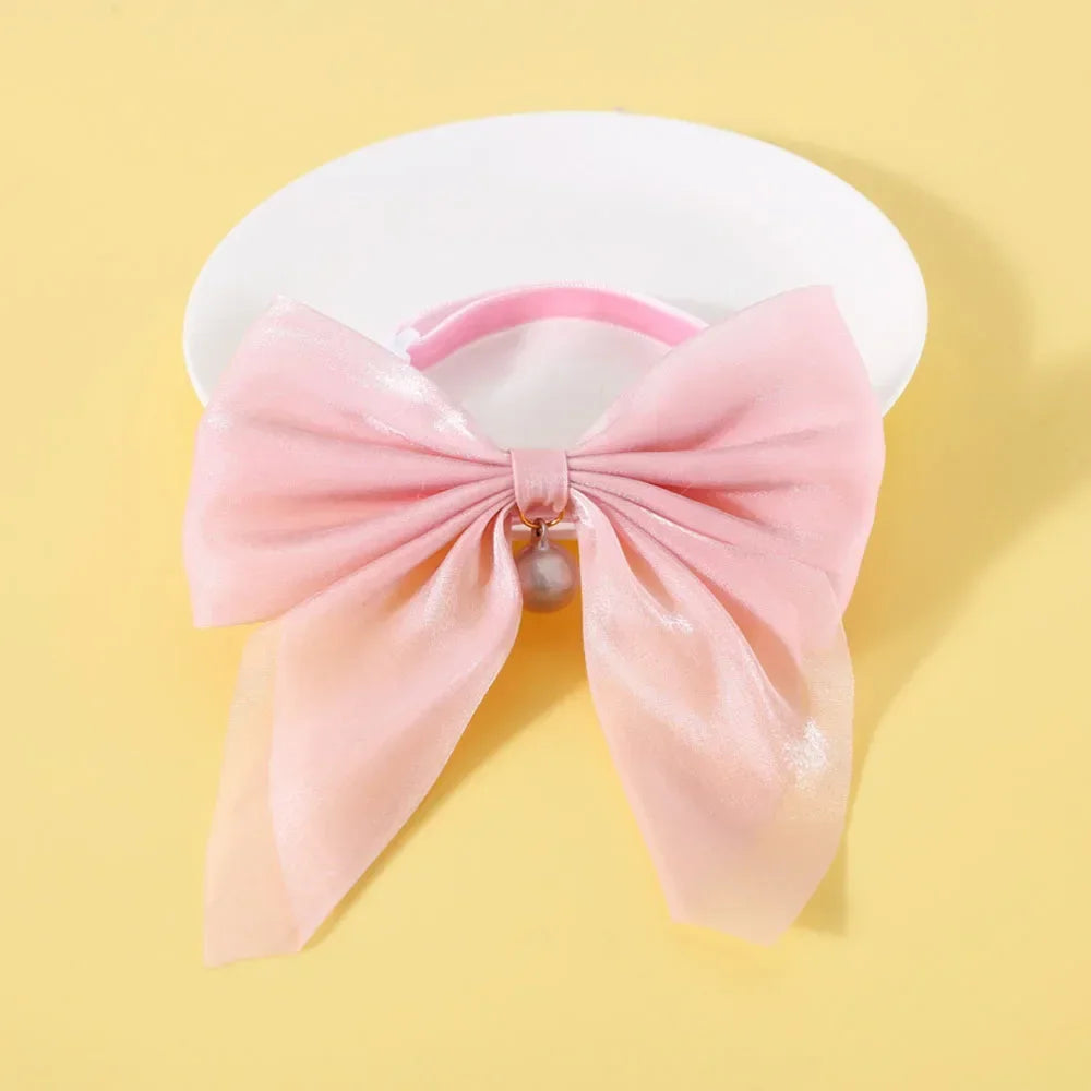 Soft Velvet Cat Collar Breakaway Puppy Kitten Collar Red Pink Bow Small Dog Collar Adjustable Safety Buckle Cat Bow Pet Supplies