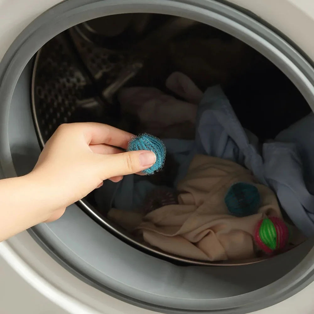 6pcs Nylon Laundry Ball Washing Machine Decontamination Ball Fur Lint Sticking Dedusting Roller Pet Hair Removal Ball in Laundry