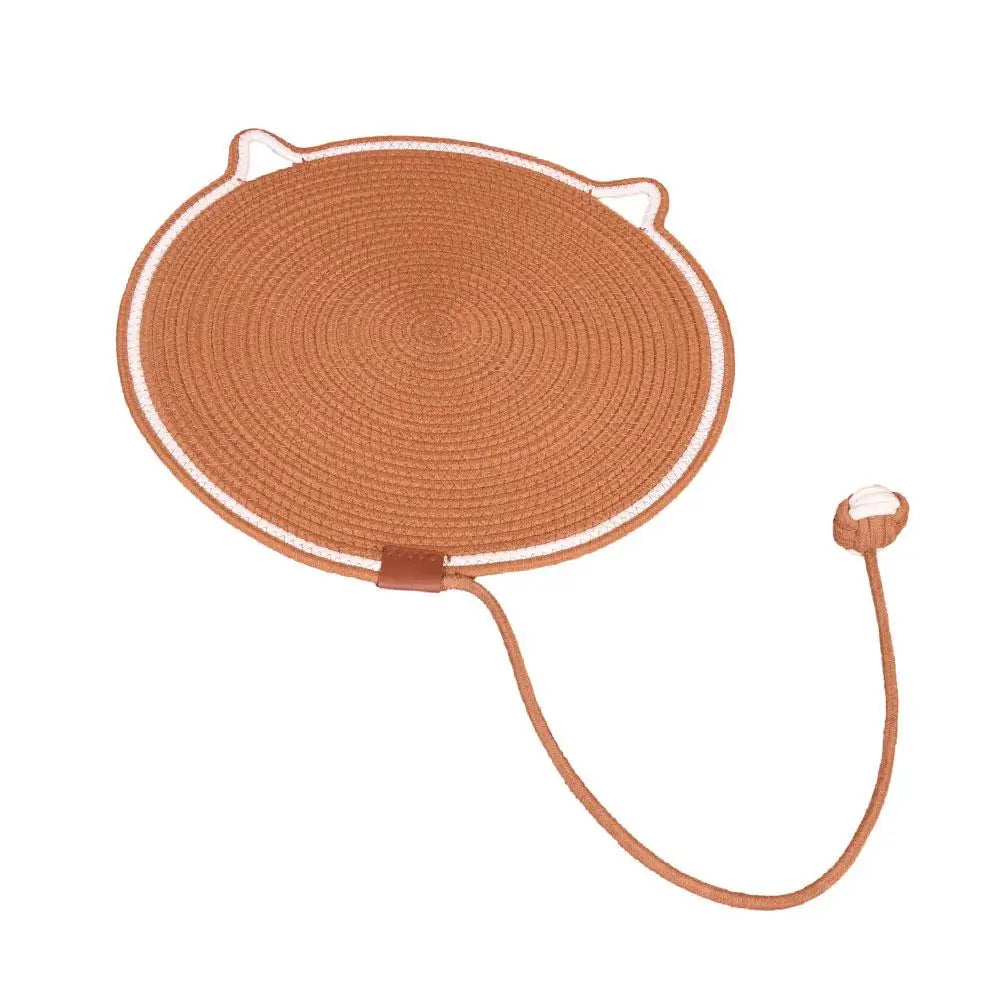 Braided Rope Cat Scratching Pad + Sleeping Pad 2in1 Natural Cotton Rope Material Handmade Comfortable Cat Toy Sturdy and