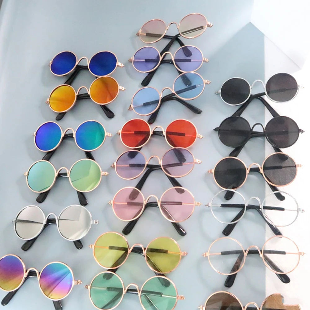 Anti-slip Cat Sunglasses Pet Accessories Small Dog Sun Glasses Classic Retro Circular Glasses for Kitten Photos Props Cosplay