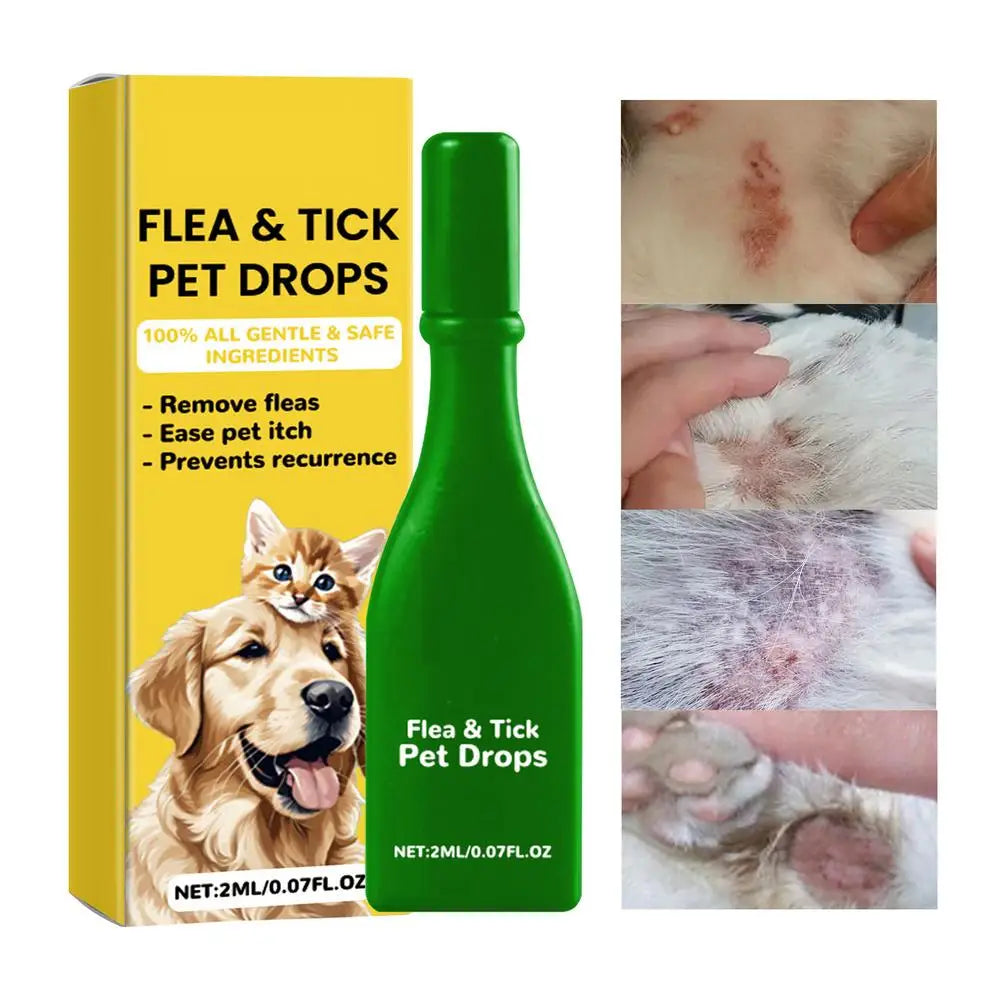 2Ml Pet Dog Cat Vitro Drops Long-Lasting Control Repel Fleas Ticks Lice Insect Remover Spray For Cats Kittens Dogs
