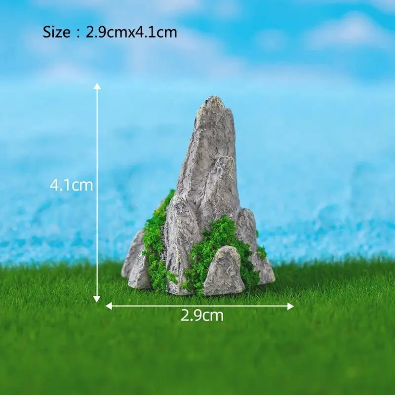 Simulated Moss Small Rockery Aquarium Ornaments Decoration Artificial Resin Pool for fish Tank Creative Ornament Background Home