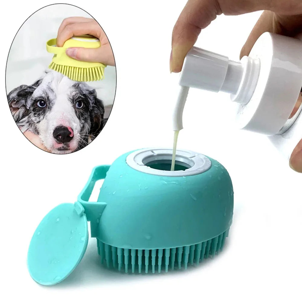 Pet Bath Brush Comfortable Super Soft Silicone Shampoo Massager Brush Comb for Dogs Cats Bathroom Dog Bath Brush Massage Gloves