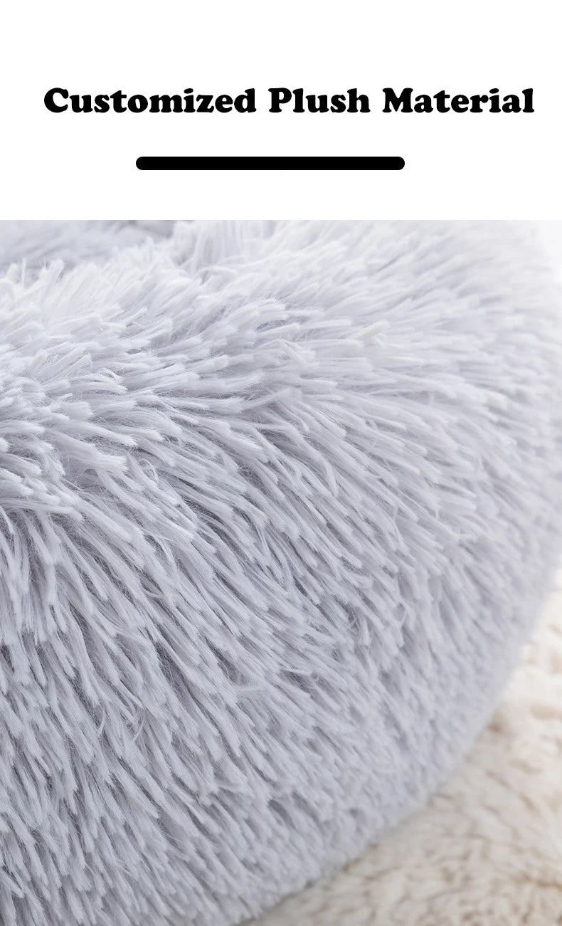 Circular Cat Bed with Plush Insulation Deep Sleep for Pets Soft Macaron Pet Mat Removable and Washable Suitable for All Seasons