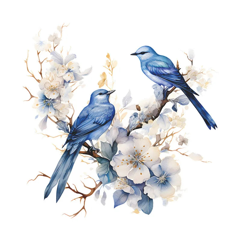 1PCS Painted Branches Flower Birds Bedroom Living Room Porch Home Background Decoration Beautify Wall Paste Self-adhesive