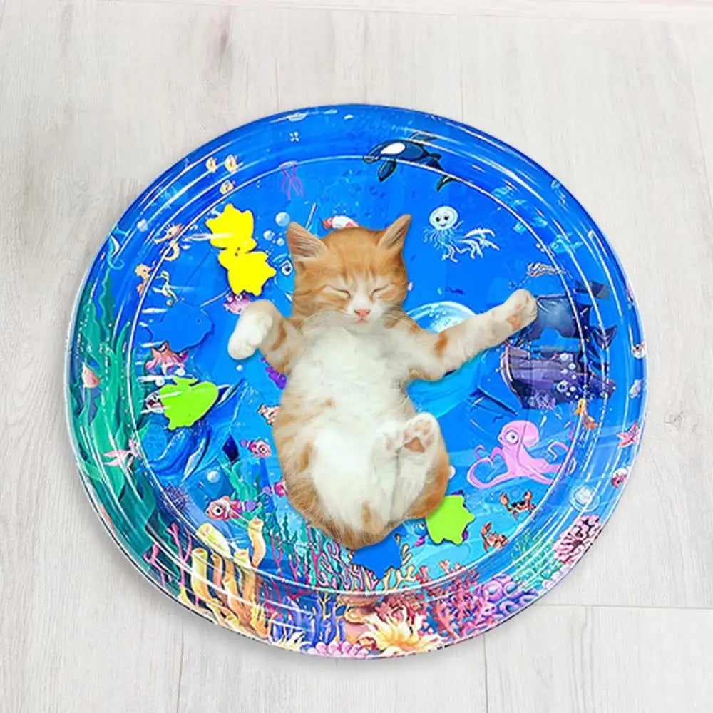 Water Play Mat For Cat Sensory Water Mat Water Sensory Play Mat Cat And Dog Pet Playmat Sea Ocean Theme Sensory Toy Pet Supplies