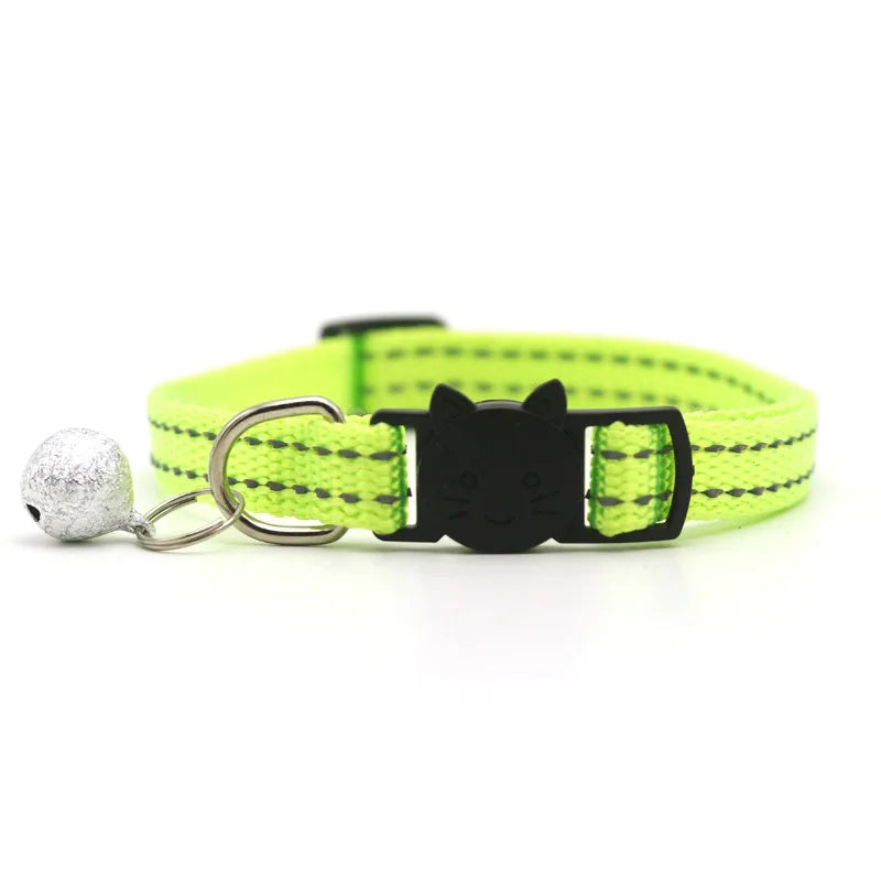 Ring Bell Pet Dog Collars Chihuahua Durable Solid Nylon Pet Neck Accessories Adjustable 1.0cm Necklace for Cats Drop Shipping
