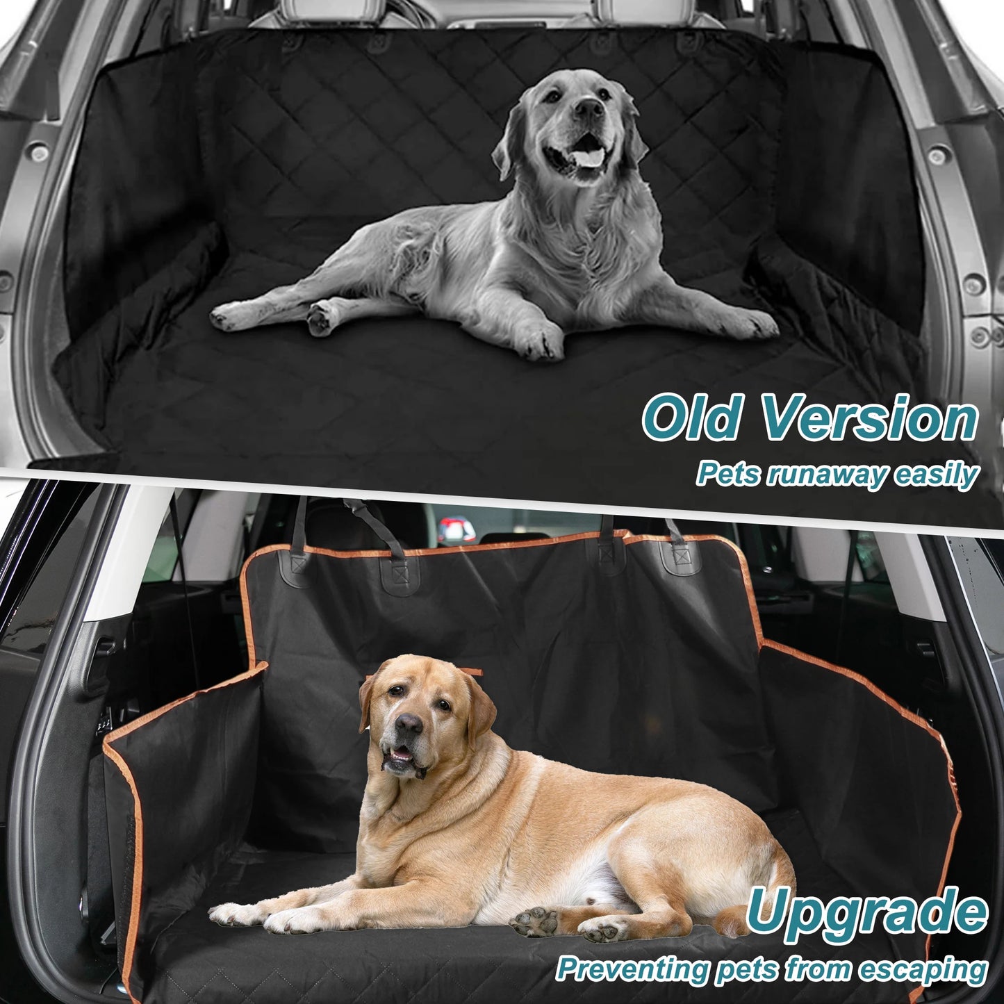 UXCELL Dog Car Back Seat Cover Casual Solid Dog Mats Cover Waterproof Dog Hammock for Car SUV Trunk Mat with Side Flaps