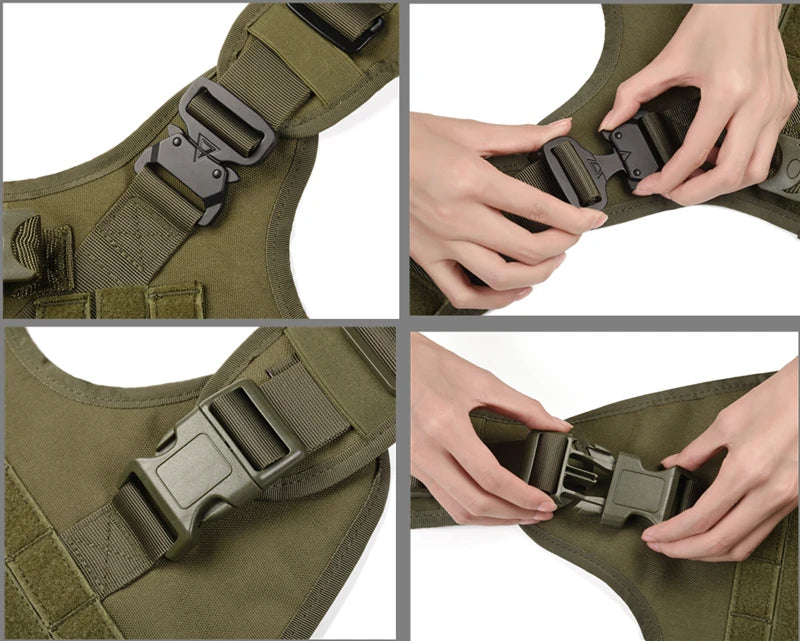 K9 Tactical Military Vest Pet German Shepherd Golden Retriever Tactical Training Dog Harness and Leash Set For All Breeds Dogs