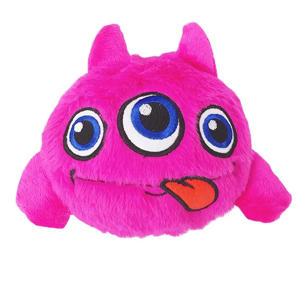 Dog Plush Toy Squeaky Bouncing Puppy Teething Balls Interactive Stuffed Bite Toys With 3 Batteries For Cats Pets Calming Fetch