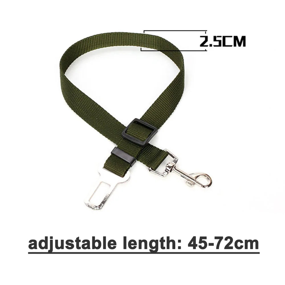 Dog Seat Belt Car Seatbelt Harness for Dogs Adjustable Durable Nylon Reflective Bungee Fabric Tether Car Travel Supplies for Pet