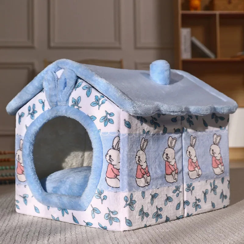 The kennel is universal in all seasons, the house type is small, the dog can be dismantled and washed, the dog house cat litter
