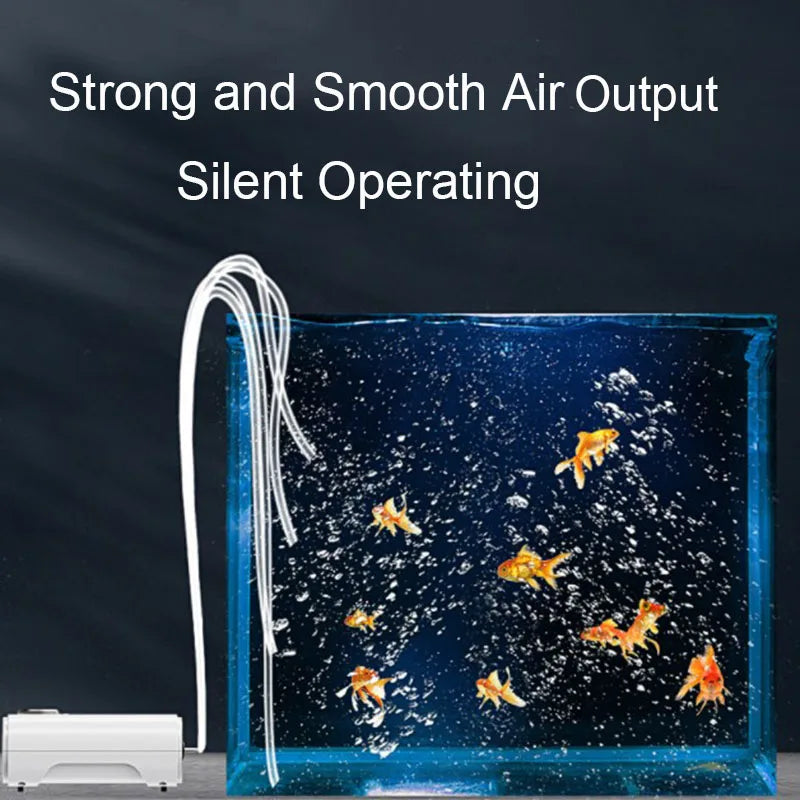 220V 3.5W 8W 12W Aquarium Air Pump Fish Tank Mini Air Compressor Oxygen Pump Aquarium Fish Tank Accessories Two Outputs New2022
