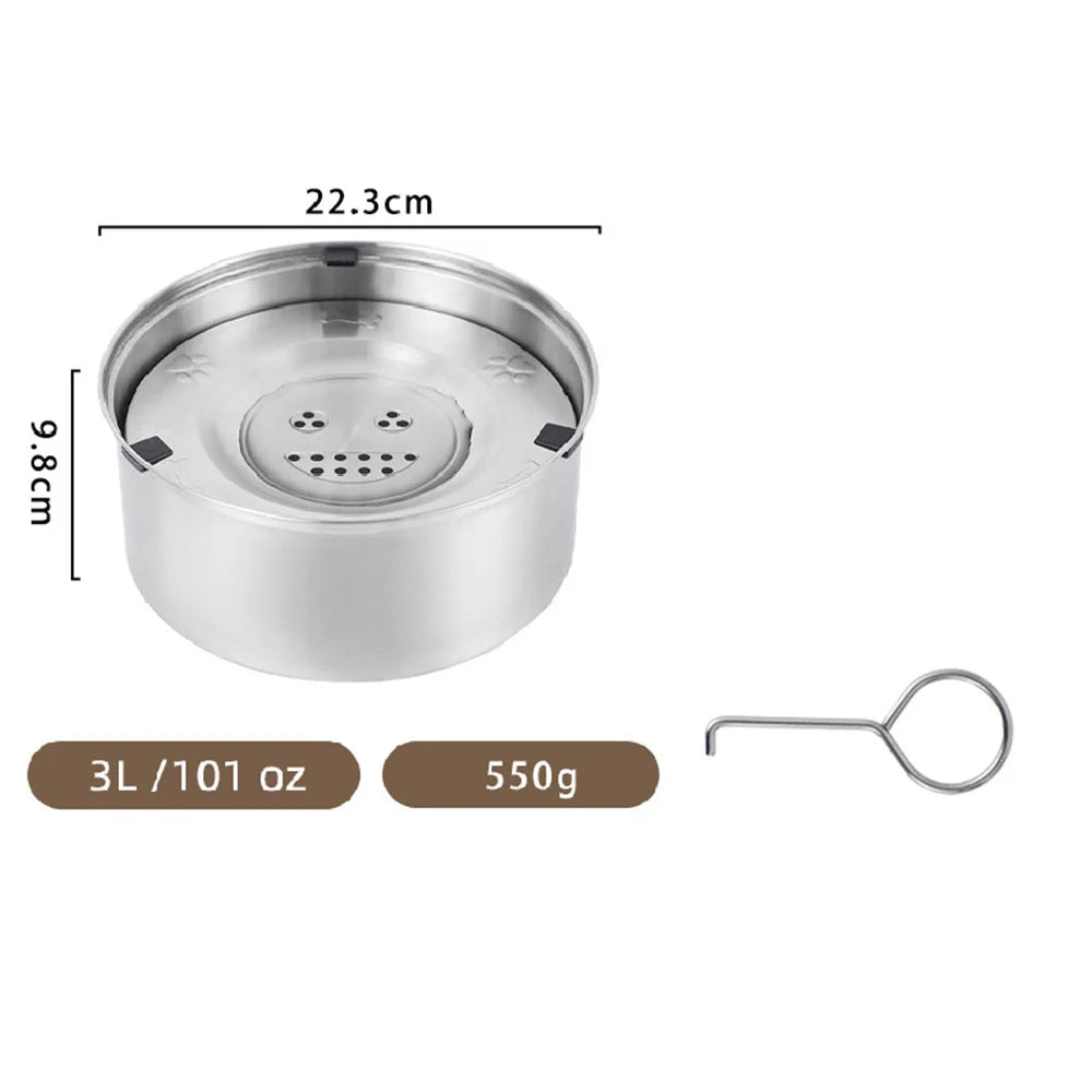 Big Capacity Stainless Steel Dog Floating Bowl, No Spill Anti-Splash Dog Water Dispenser, Non-Slip Dog Cat Pet Water Feeder Bowl