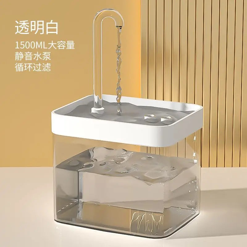 Ultra-Quiet Pet Water Fountain Auto Filter USB Electric Cat Dog Water Dispenser&Burnout Prevention Pump 1.5L Recirculate Filtrin