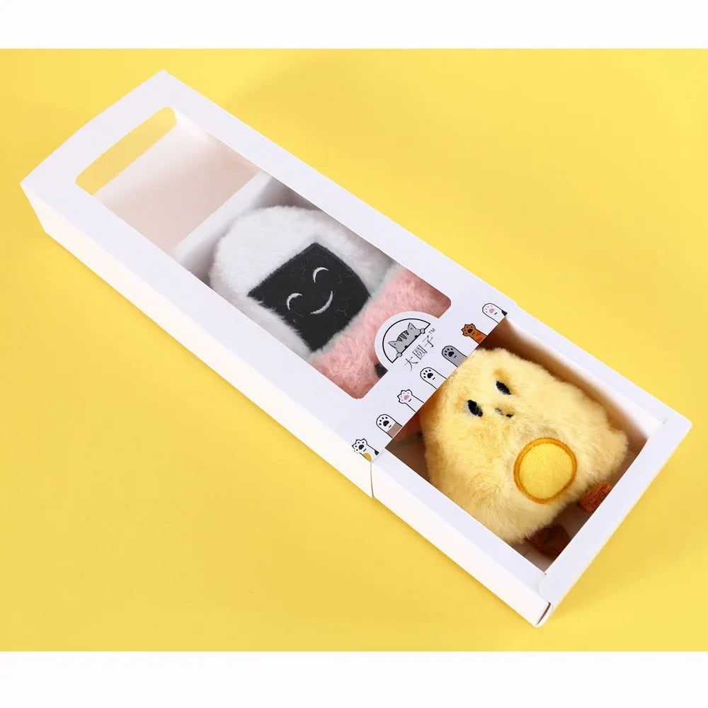 3pcs Cat Squeaker Cute Shaped Plush Toy Catnip Toy Cats Mint Toy with Built-in Bell for Kittens Puppy Products Pet Accessories