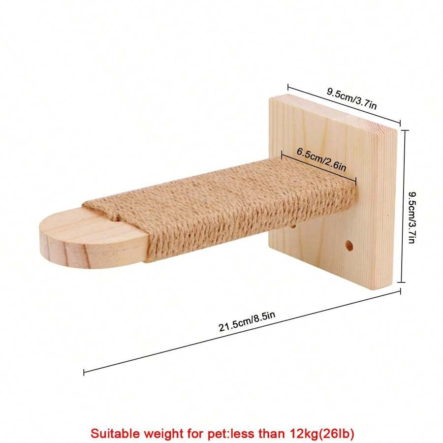 Cat Shelves Wall Mounted Cats Bed Washable Grip-Resistant Cat Platform with Scratching Post for Climb & Grind Claws Kitty Toys