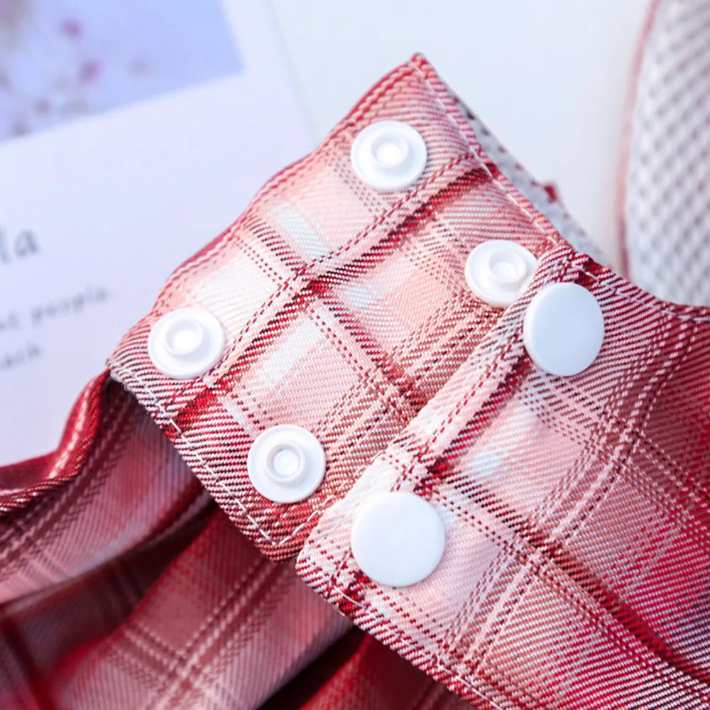 Puppy Dog Adjustable Harness Pet Plaid Skirt Cat Dog Vest Type Traction Clothes Small Dog Party Birthday Wedding Bowknot Dress