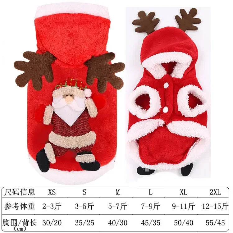 Christmas Pets Dressing Up Santa Funny Pet Clothes For Small Medium Large Dogs Winter Warm Dog Clothes Chihuahua Pug Yorkshire