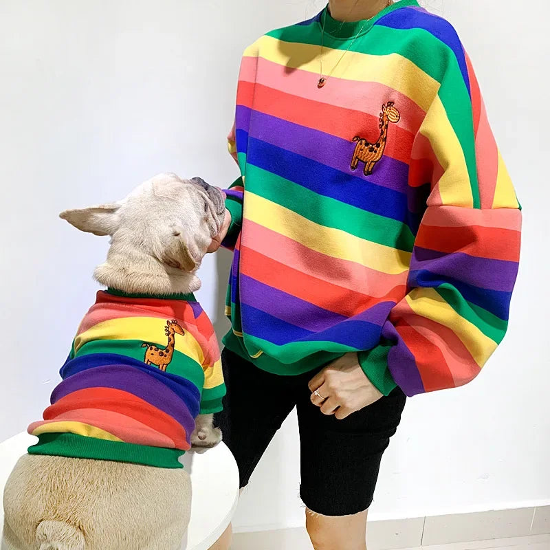 Parent-child Wear Pet Clothes Puppy Clothes Dog Costume Dog Clothes for Small Dogs Printing Autumn and Winter